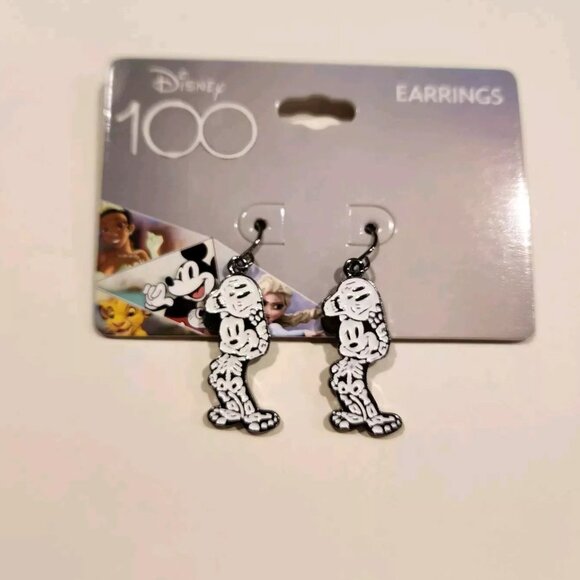 Disney 100 Mickey Mouse Skeleton Costume Figural Earrings Halloween NEW - Picture 4 of 7